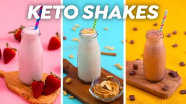 3 Keto Shake Recipes – Chocolate, Peanut Butter & Strawberry!