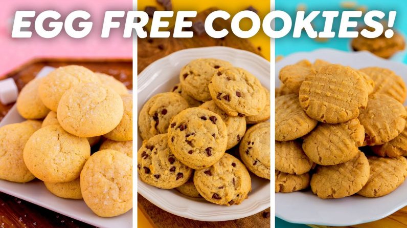 3 Eggless Cookies – Chocolate Chip, Sugar & Peanut Butter!