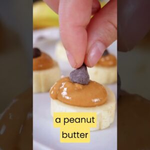Banana Bites with Chocolate + Peanut Butter #shorts